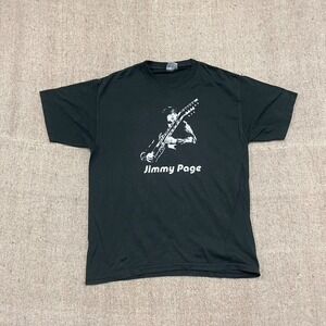vintage Led Zeppelin Jimmy Page shirt mens medium Black 1990s Music guitar